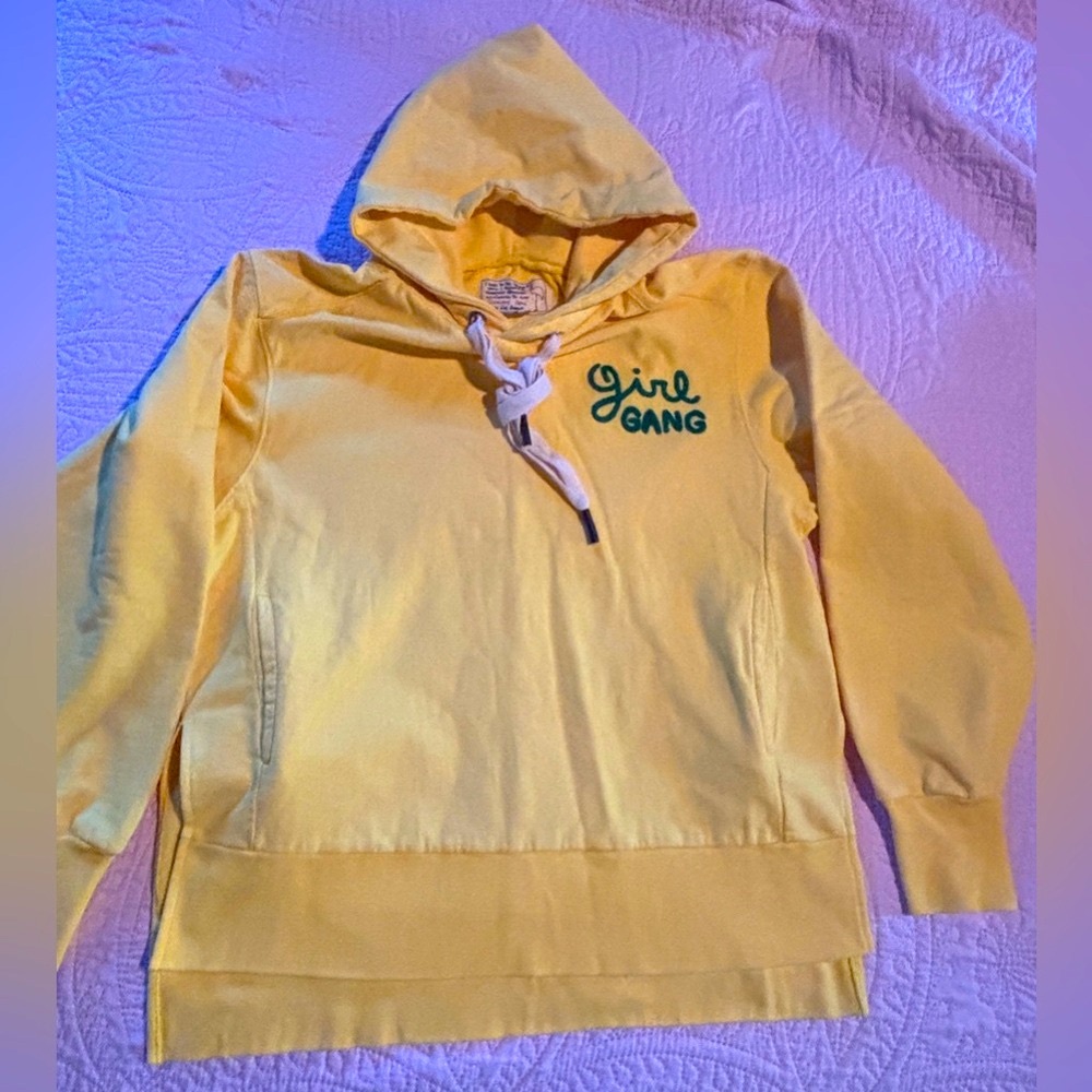 SANDRINE ROSE Yellow Hoodie ‘Girl Gang’ new without tags XS (oversized)